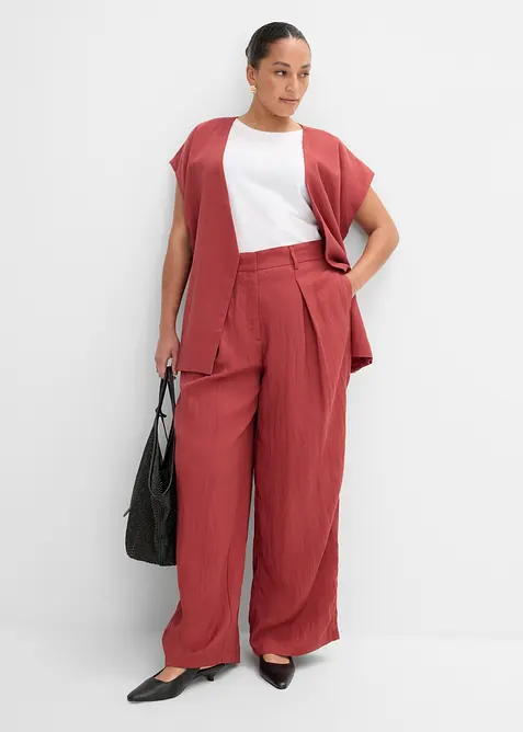 Byxa i viskosmix, med gubbveck, bonprix