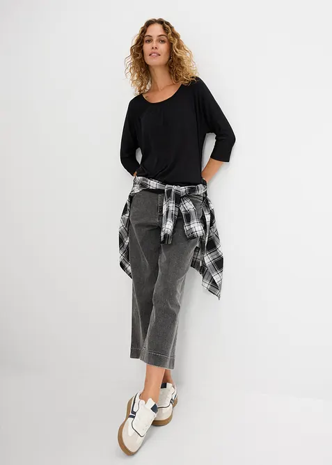 Oversizetopp i materialmix, bonprix