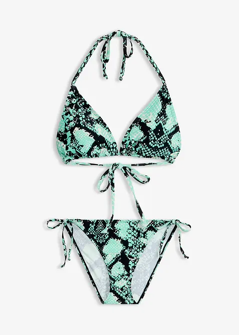 Bikini och sarong i baddr&auml;ktsmaterial (3 delar), bonprix