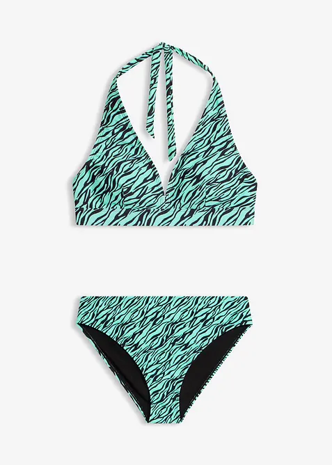 Bikini med halterneck och h&ouml;gt skurna ben&ouml;ppningar (2 delar), bonprix