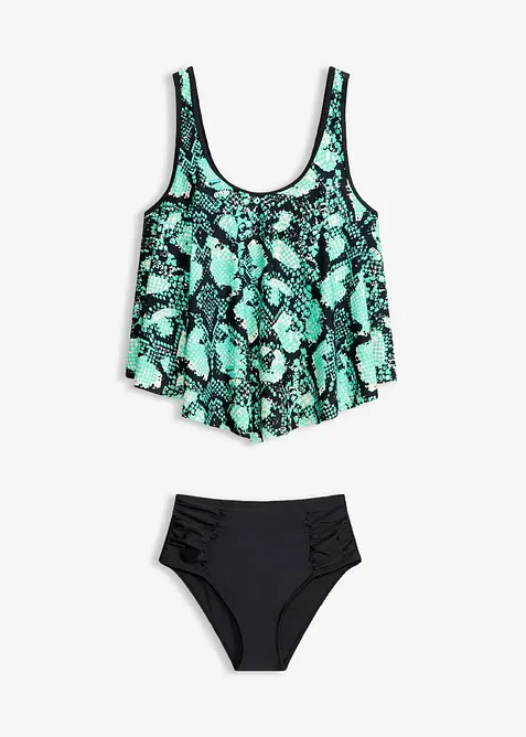 Tankini med ormskinnsm&ouml;nster (2 delar), bonprix