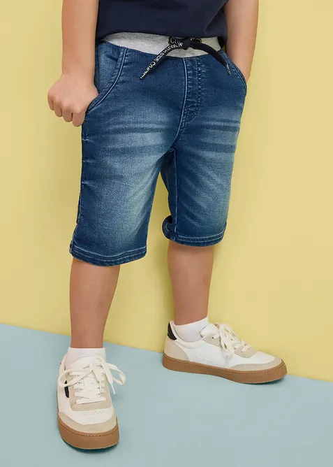 Jeansshorts i trik&aring;, Regular Fit, bonprix