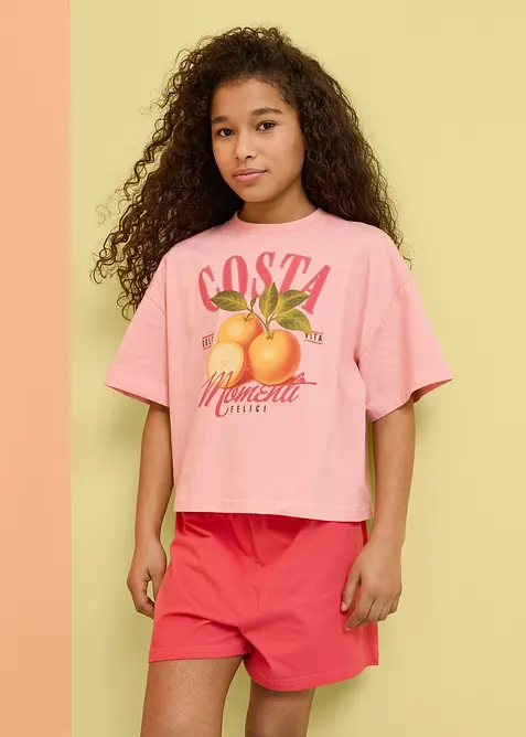 Topp och shorts i ekologisk bomull (2 delar), bonprix