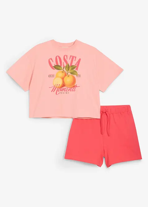 Topp och shorts i ekologisk bomull (2 delar), bonprix