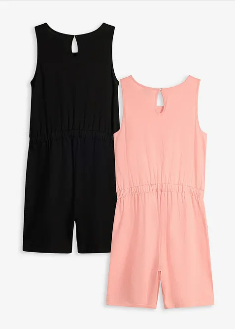 Jerseyjumpsuit i bomull (2-pack), bonprix