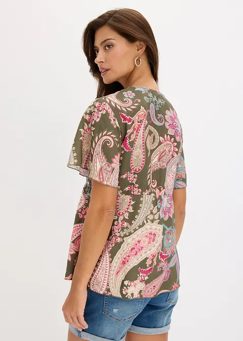 Blus av viskos med mjukt fall, bonprix