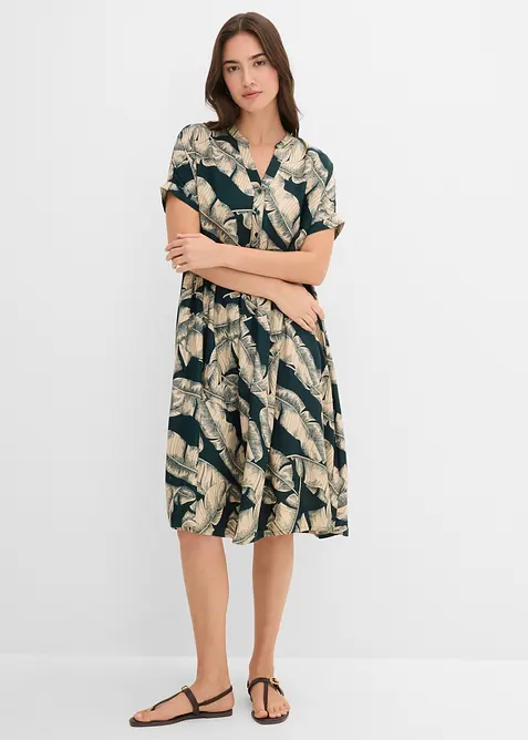 Mellanl&aring;ng kaftankl&auml;nning i mjuk viskos, bonprix