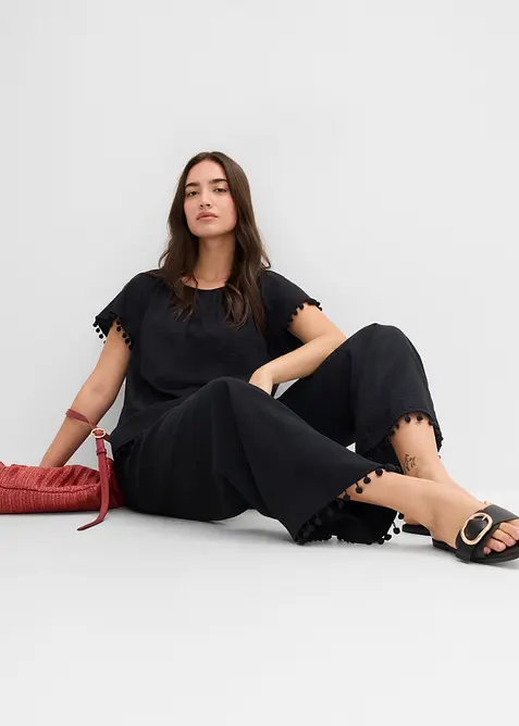 Dra p&aring;-byxa i mjuk viskosmix, bonprix