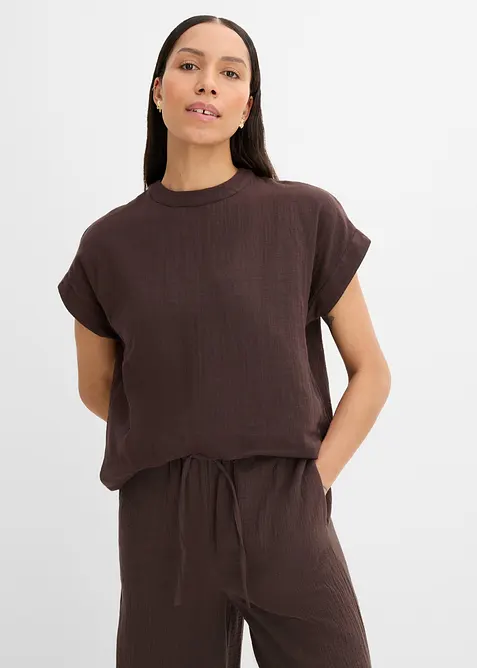 Blus i bomullsmuslin, bonprix