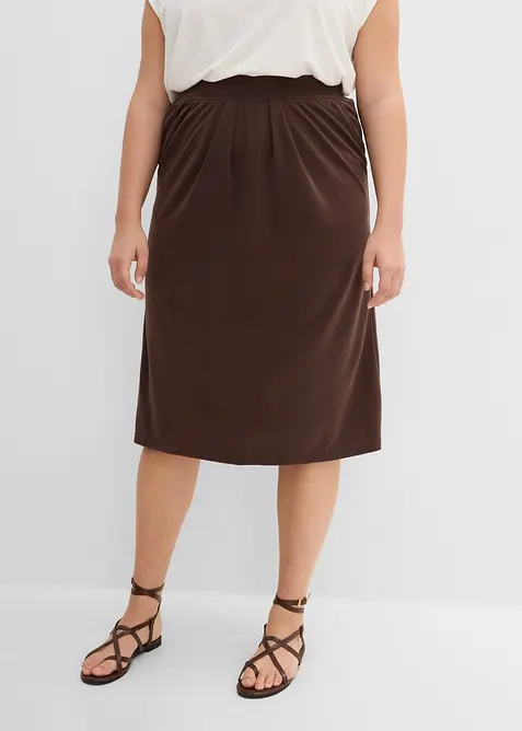 Jerseykjol i viskosmix, bonprix