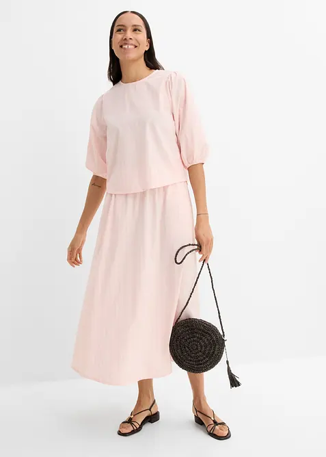 Blus med &auml;rmar med volym, bonprix
