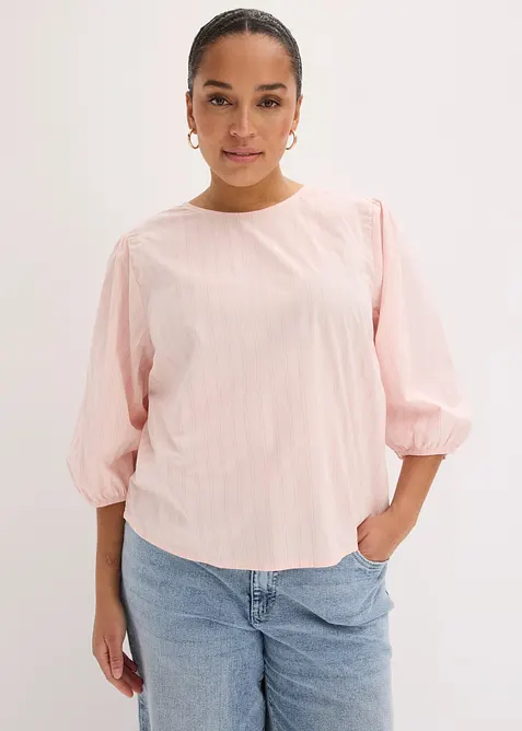 Blus med &auml;rmar med volym, bonprix