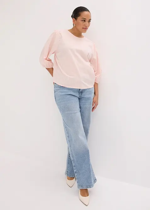 Blus med &auml;rmar med volym, bonprix