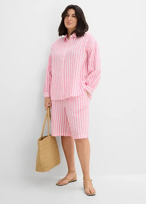 Skjortblus i bomullsmuslin, bonprix