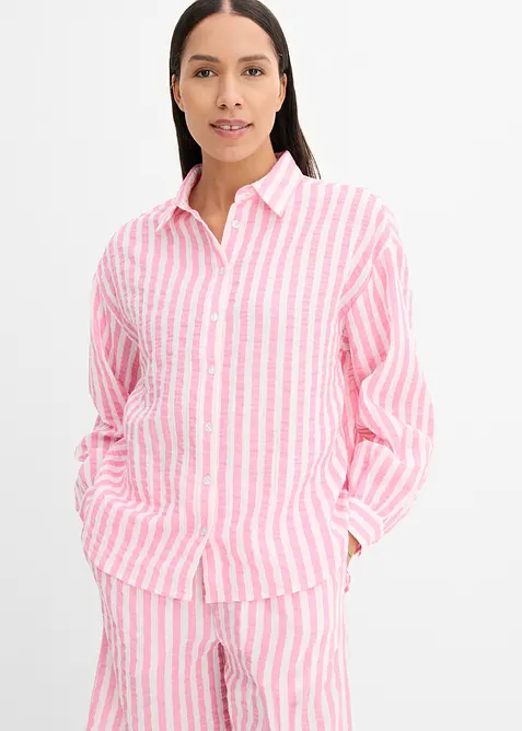 Skjortblus i bomullsmuslin, bonprix