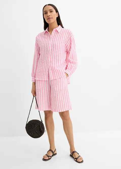 Skjortblus i bomullsmuslin, bonprix