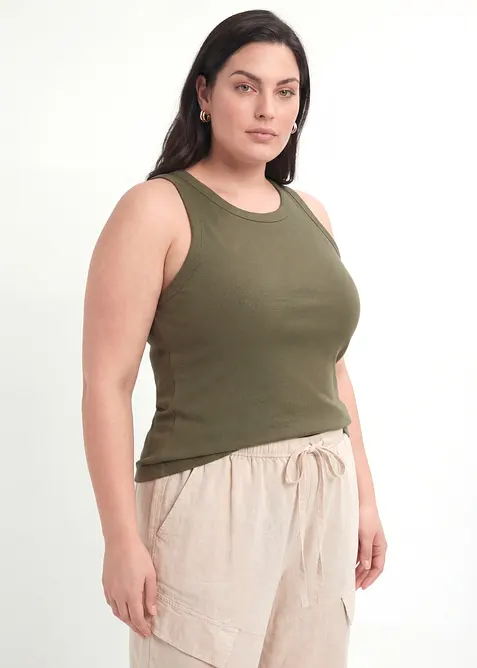 Ribbstickat linne, bonprix