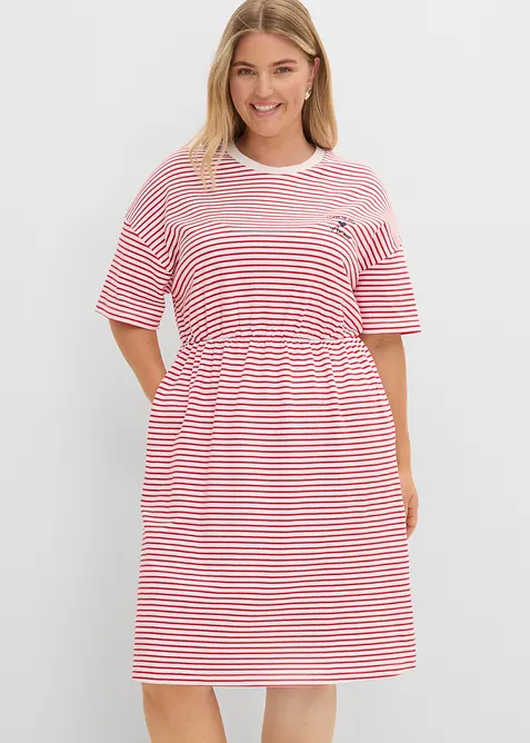 Randig T-shirtkl&auml;nning med broderi, bonprix