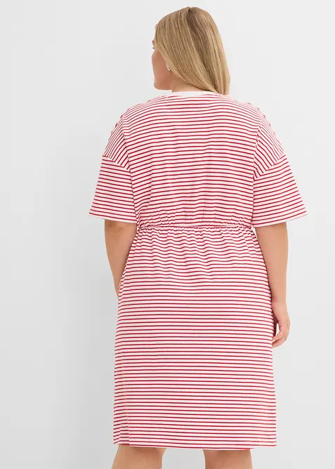 Randig T-shirtkl&auml;nning med broderi, bonprix