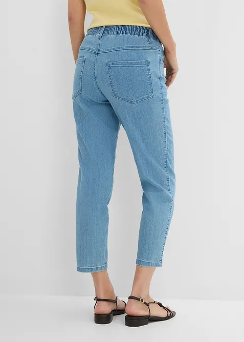 Jeans med bekv&auml;m medelh&ouml;g midja (2-pack), raka ben, bonprix