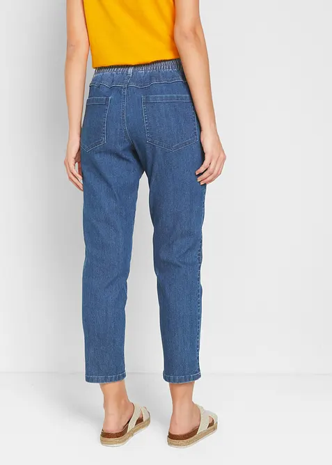 Jeans med bekv&auml;m medelh&ouml;g midja (2-pack), raka ben, bonprix
