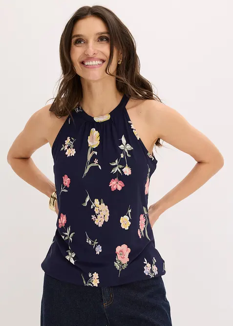 M&ouml;nstrat linne av h&aring;llbar viskos, bonprix