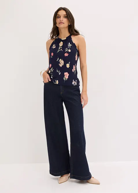 M&ouml;nstrat linne av h&aring;llbar viskos, bonprix