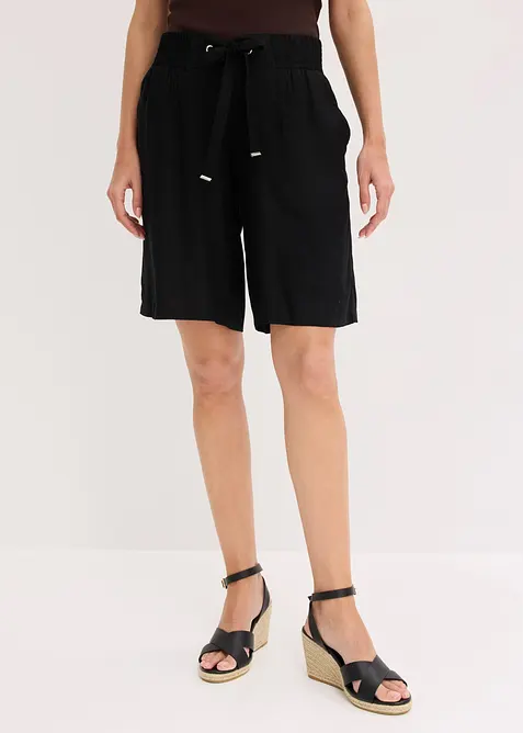 Shorts i viskos med knytband, bonprix