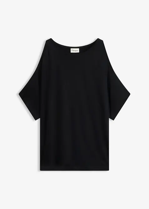 Cold shoulder-topp i viskos, bonprix