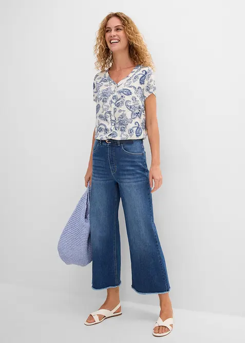 Kort&auml;rmad blus, bonprix