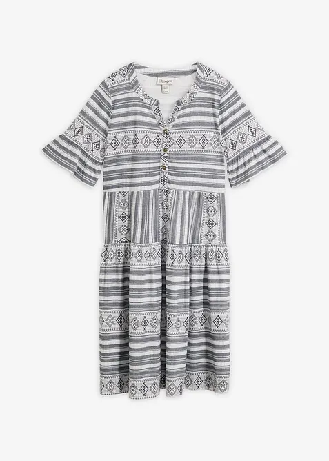 M&ouml;nstrad jerseykl&auml;nning i f&ouml;ljsam viskosmix, bonprix