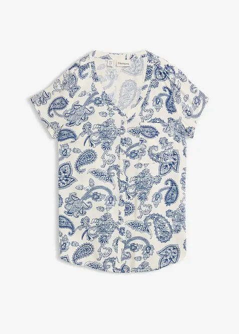 Kort&auml;rmad blus, bonprix