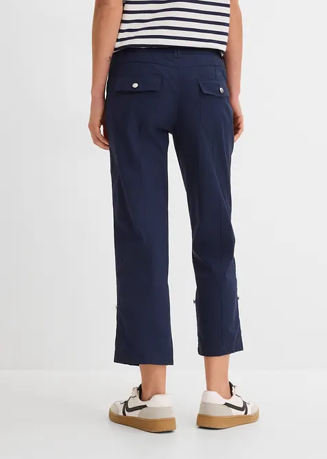 Stretchig cargobyxa, 3/4-l&auml;ngd, bonprix