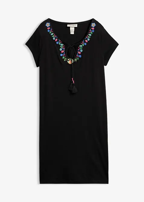 Jerseykl&auml;nning i flamgarn av ren bomull, bonprix