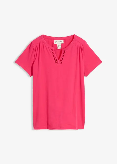 Topp med snygg halsringning, bonprix