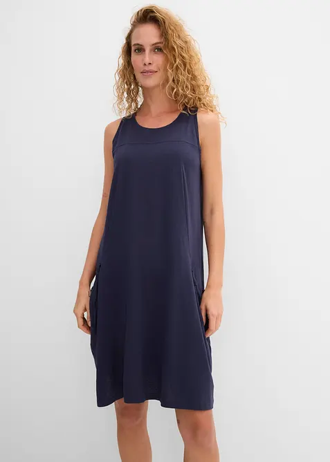 Jerseykl&auml;nning i bomull med fickor, bonprix