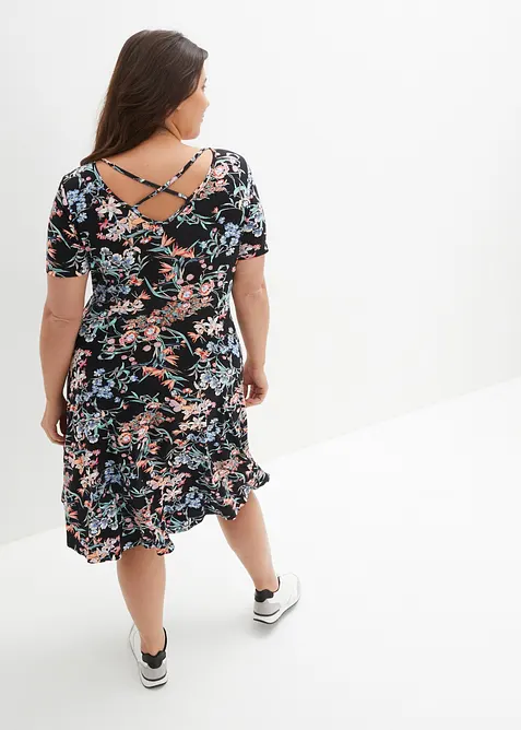 A-linjeformad kn&auml;l&aring;ng jerseykl&auml;nning, bonprix