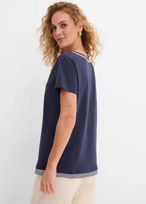 T-shirt med 2-i-1-look, ekologisk bomull, bonprix