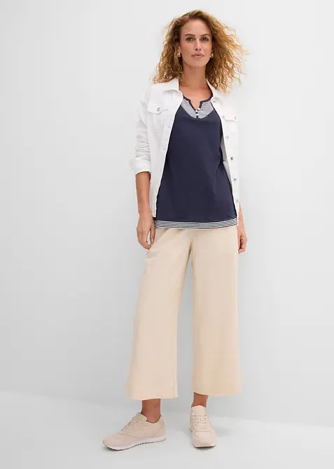 T-shirt med 2-i-1-look, ekologisk bomull, bonprix