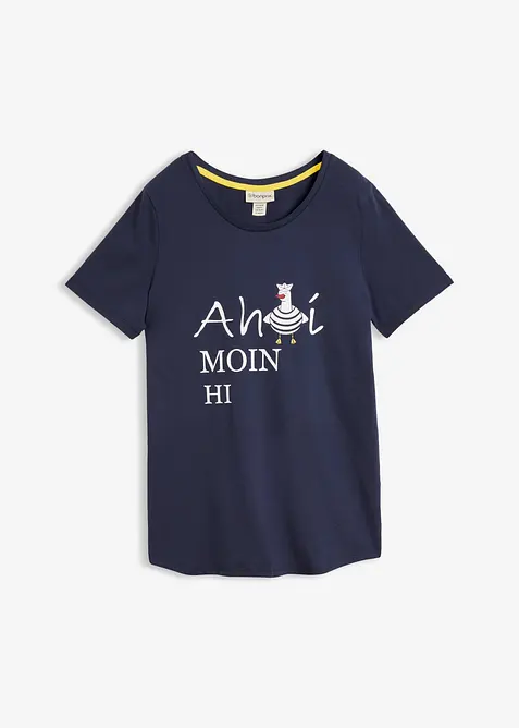 T-shirt med bomull och maritimt tryck, bonprix
