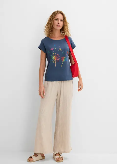 T-shirt med blomtryck, bonprix