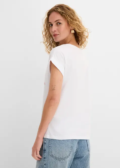 T-shirt med blomtryck, bonprix