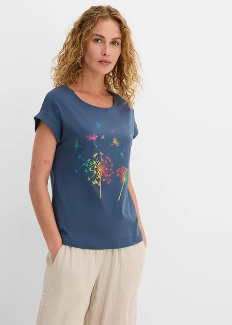 T-shirt med blomtryck, bonprix