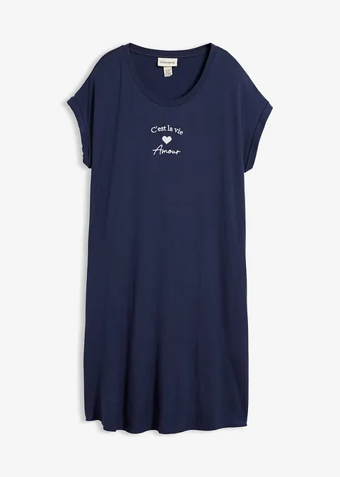 Jerseykl&auml;nning i mix av viskos och elastan med broderi, bonprix