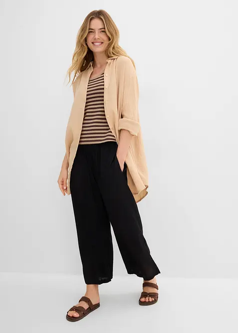 Vid culottebyxa av h&aring;llbar viskos, bonprix