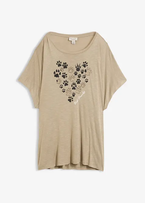 Bigshirt i l&auml;tt material med tryck, bonprix