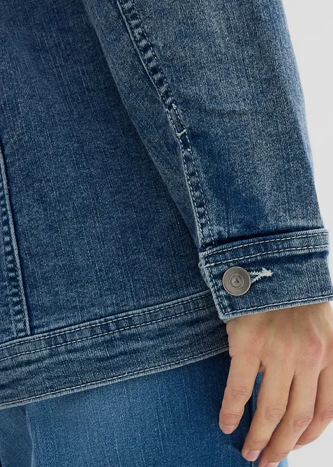 Stretchig jeansjacka, boyfriendmodell, bonprix