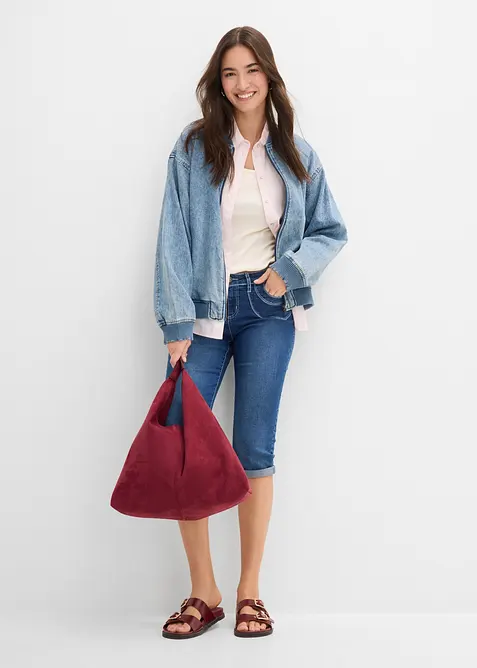 Straight Jeans Mid Waist, cropped, bonprix