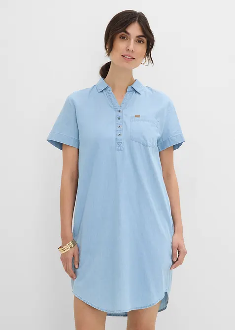 Kort&auml;rmad jeanskl&auml;nning, bonprix