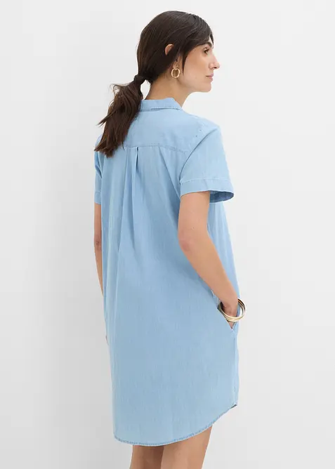 Kort&auml;rmad jeanskl&auml;nning, bonprix